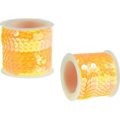 5 m Sequin Ribbon 6 mm Iridescent Choice of Colours - Ribbon Sequin Chain Carnival Sewing, Colour: Gold