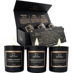 Aromatherapy Scented Candles Gift Set with 3 Scented Candles Home Natural Soy Wax Ideal for Father's Day, Christmas, Birthday