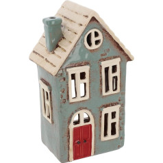 Shudehill Giftware Village Pottery 340300 Tall Ceramic Tealight Holder, Grey
