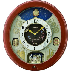 SEIKO Melodies in Motion Wanduhr mit drehbarem Pendel, Holz, braun, 15,2 x 53,4 x 49,5 cm
