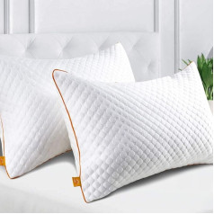 Maxzzz Pack of 2 Pillows 42 x 70 cm for Sleeping, Bamboo Fibre, Hypoallergenic and Mite-Proof, Hotel Pillow on the Side, Mouth Bottom and Mouth Top with Washable Cover