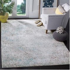 SAFAVIEH Metro-Mod Rug for Living Room Dining Room Bedroom Mystique Collection Short Pile Grey and Light Blue 3ft x 5ft