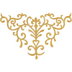 AMIJOUX Metallische Spitzen-Stickerei-Applikationen, zum Aufbügeln auf Pflaume, bestickte Flicken, langes Schnörkelmotiv für Hochzeit, Brautkleid, Kleid, Kissen, Nähzubehör, Verzierung