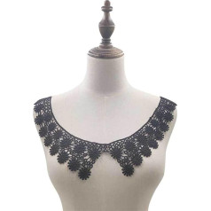 Floral Lace Neckline,Collar Lace, Schwarzer Stickerei-Spitzenstoff, Ausschnitt, Kragenbesatz, Spitze, Dekorstoff, Abendkleid, Applikationen, DIY, Nähen, Hochzeit, DIY (Color : Style18, Size : 11.81*