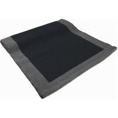 LIFE Cotton Rug Washable Bathroom Kitchen Non-Slip (60 x 120 cm, Dark Grey)