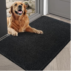 COSY HOMEER Indoor Doormat, Non-Slip Dirt Trapper Mat, Indoor, Machine Washable, Washable Door Mat Indoor, Absorbent Door Mat for Back Door, Entrance, Hallway, Kitchen (80 x 120 cm, Black)