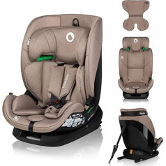 LIONELO Lavender I-Size Child Car Seat from 76 to 150 cm Compliant with R129 i-Size Standard, ISOFIX Mounting in Direction of Travel and TT Strap, Headrest and Backrest Adjustment Reducer Insert