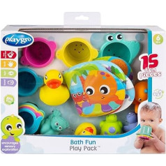 Playgro Gift Set 15 Pieces - Water Toy - Storage Net - Toy - Toddlers - Baby Gift Set - Large - Coloured