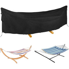 Hammock Cover Tarpaulin, 420D Oxford Rod Hammock Tarpaulin Waterproof for Rod Hammock with Stand and Frame Outdoor, Windproof, Winterproof, UV-Resistant, L - 340 x 17 x 86 cm