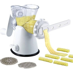 Tredoni Manual Meat Mincer Mill & Vegetable Shredder, Biscuit Machine Cookie Maker + Biscuit Pattern Attachment, White