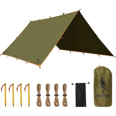 SOLDIER Waterproof Portable Tarp Multifunctional Outdoor Camping Traveling Awning Backpacking Tarp Shelter Rain Tarp (Brown)