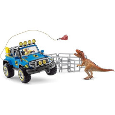 Schleich 41464 Dinosaurs Playset - Off-Road Vehicle with Dino Outpost, Toy from 5 Years