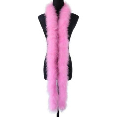 48-50g 2 Meters Fluffy Feather Boa Dyed Feather Strip for Party/Carnival Costumes/Party Boa Scarf - 50g, Dark Pink