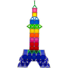 Jokooan Magnetic Building Blocks, 206 Pieces, Magnetic Sticks Set, Magnetic Building Blocks, Construction Toy, Magnetic Sticks, Magnetic Blocks, STEM Learning Toy for Children