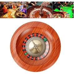 Jrcfnss 12 Inch Roulette Wheel Playset, Russian Roulette Table Game Made of Wood, Competition, Turntable, Desktop Entertainment for Aldult