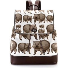 Cute Wombats Personalisierte Schultaschen Büchertaschen für Teenager, Mehrfarbig, 27x12.3x32cm, Rucksack Rucksäcke