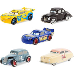 Disney Cars 3 Deluxe Die Cast Gift Set - Fabulous Lightning McQueen, Dinoco Cruz Ramirez, Louise Nash, River Scott & Junior Moon