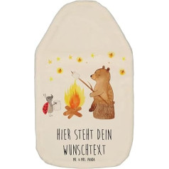 Mr. & Mrs. Panda Personalised Hot Water Bottle Bear & Ladybird Campfire - Personalised Gifts, Children's Hot Water Bottle with Name, Personalised