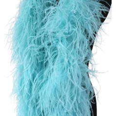 10 Ply Dyed Various Ostrich Feather Boas, Champagne Natural Boa Costume Crafts, DIY Craft Scarf for Wedding Dresses Decoration, Ribbon Plume 50cm 2 Meters (Color : Green, Size: