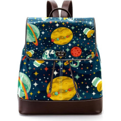 Space Star Planet Spaceship Pattern Personalised School Bags Book Bags for Teenagers, Multicoloured, 27 x 12.3 x 32 cm, Backpack Backpacks, multicoloured