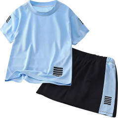 2024 Summer Clothing Outfits for Boys - Summer T-Shirt and Shorts Boys Top Sleeveless and Shorts Children's Jogging Suit Football Jersey Set Elastic Waist Size 2 to 7