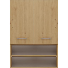 CDF Pola Mini DK Washing Machine Cabinet, Colour: Artisan Oak, Modern Cabinet Over the Washing Machine, Storage Area, Spacious Shelves, Easy Assembly, Smooth Sides without End Caps
