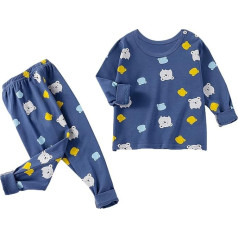 Fall Toddler Clothes Set Little Girls Boys Long Fruit Print Top Trousers Casual Loose Home Wear Set for 0 to 6 Years Elastic Waist Bodysuits