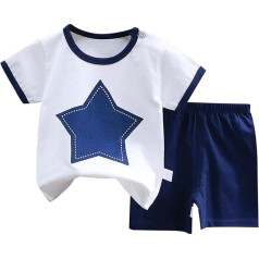 Summer Clothing Outfits for Boys - Shirt Short Sets Short Sleeve Graphic T-Shirt and Matching Trousers Boys T-Shirt Shorts Set Ink and Oil Painting Set Colour Blocking Size 2 to 7