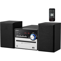 Retro HIFI Music System, Stereo System, Compact System, USB, Line Out, CD/MP3, FM Radio, 30 Memory Slots, LED Display, Mini HIFI System, Stereo System with Boxes