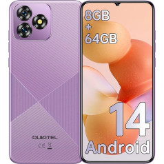 OUKITEL C53 Android 14 Smartphone Without Contract - 8GB + 64GB/1TB Mobile Phone Without Contract, Octa Core 6.6 Inch HD+ Smartphone, 13MP + 5MP Camera 4300mAh Mobile Phone, 4G Dual SIM Simlock-free