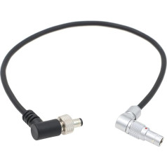 HangTon Rotated Right Angle 0B 2 Pin to Locking DC Barrel Power Cable for Z Cam E2-F6 S6 F8 Camera to Atomos Shogun Flame, Shogun Inferno, Ninja V Monitor