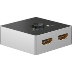 goobay 58486 HDMI Switch 2 in 1 Out / 4K at 60Hz (2160p) HDMI Distributor/HDMI 2.0 Switch Box for PS4, PS5, Laptops or Monitors