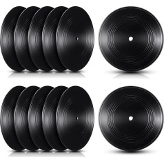 Sxdluzi Blank Vinyl Records 7 CD for Room Decoration CD Wall Decoration Vinyl Records Decor Black Fake Vinyl Records Decor (Pack of 12)