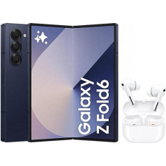 Samsung Galaxy Z Fold6 AI Smartphone, Simlock-free Mobile Phone without Contract, 256 GB Memory, Long Battery Life, Navy + Buds3 Pro Wireless Bluetooth Headphones, Active Noise Cancelling (ANC)