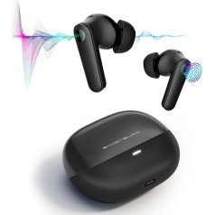 BADENBURG Airbeat 1 Active Noise Cancelling True Wireless Earphones, Improved Bass Bluetooth 5.3 In-Ear Headphones, 48 Hours Playback Time, ENC for Crystal Clear Calls (Black)