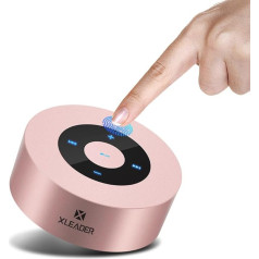 Xleader Bluetooth Speaker Small Music Box with Smart Touch Mini Bluetooth Speaker Waterproof Shower Radio Gifts for Girls Boys Men Women Children (Pink)