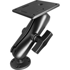 AGEofDMS Aluminium 1.5 Inch Connection Arm with VESA Plate, 75 x 75 mm, Industrial Monitor Mount, Double Base Arm with 38 mm/1.5 Inch/C Size Ball Adapter, 360° Rotatable, Compatible with RAM