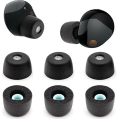 Memory Foam Ear Buds for Sony WF-1000XM5, Ear Plugs Replacement Sony Ear Piece Foam Tips for WF-1000XM5 WF-1000XM4 Fit Charging Case (Matte Surface, 3 Pairs, L)