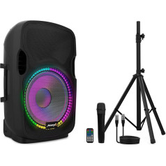 Audibax Party 12 Altavoz Activo Professional 12 Inch 500W Pico Bluetooth + Soporte + Cable + Micro