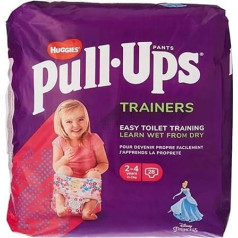 Huggies Pull-Ups Boys' Trainers Day Nappy Pants - 2-4 Years Total Size (1 Pack of 28 Trousers) - Mega Pack Nappies for Easy Toilet Training, Pack of 28 (Pack of 1)