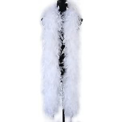 90 g Turkey Feather Boa Natural Turkey Feather Scarf for Costume Party Dress Decoration Shawl 2 Metres White Pack of 10