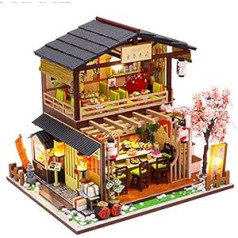 CUTEBEE Dollhouse Miniature with Furniture, Idea DIY Wooden Dollhouse Kit as well as Dustproof and Music Movement, Scale 1:24 Creative Space