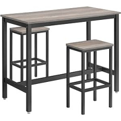 Vasagle Bar Table Set with 2 Bar Stools Kitchen Counter with Bar Chairs Kitchen Table and Kitchen Chairs Industrial Design