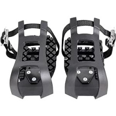 POXIAO Bicycle Pedals with Toe Clip and Strap Compatible with Peloton Bicycle Pedal Adapter Indoor Outdoor Exercise