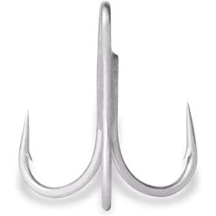 Mustad 4x/1x S to Inline Treble Fishing Terminal Tackle (5 Pack), Black Nickel, Size 2/0