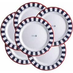 Marine Business Venezia Series Dinner Plates, Flat, Large, 25 cm, Set of 6