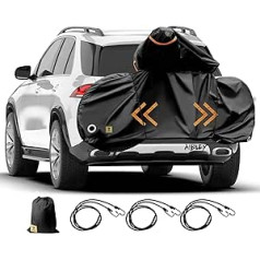 AIBILEY Bike Covers for Transporting on the Luggage Rack Fits 1 Bike Waterproof 600D Polyester Ripstop Windproof Top Reinforcement on Handlebar with 3 Extra Firm Bungee Ropes