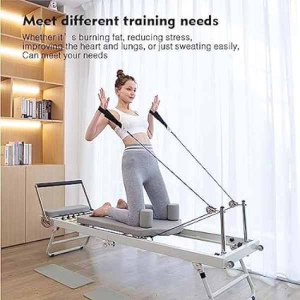 Pilates Reformer for Household Exercise, Yoga Equipment, Pilates Equipment, Multifunctional Folding Yoga Bed, Pilates Bed, Fitness Equipment, Adjustable Intensity