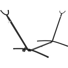 Outsunny Hammock Rack with Wheels Hammock Stand with Adjustable Hook Carry Bag Load 220kg Steel 290 x 120 x 115 cm