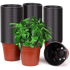 150 Pieces 15 cm Plastic Plants Nursery Pot/Pots Seedlings Flower Planter Seed Starting Pots for Succulent Seedlings Cuttings Transplanting